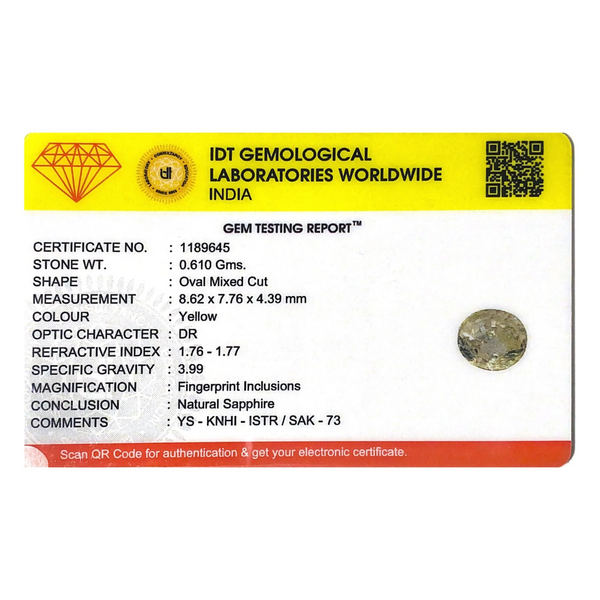 Yellow Sapphire - 3.05 Carat