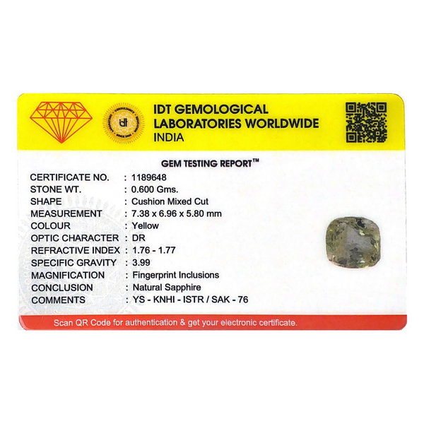 Yellow Sapphire - 3 Carat