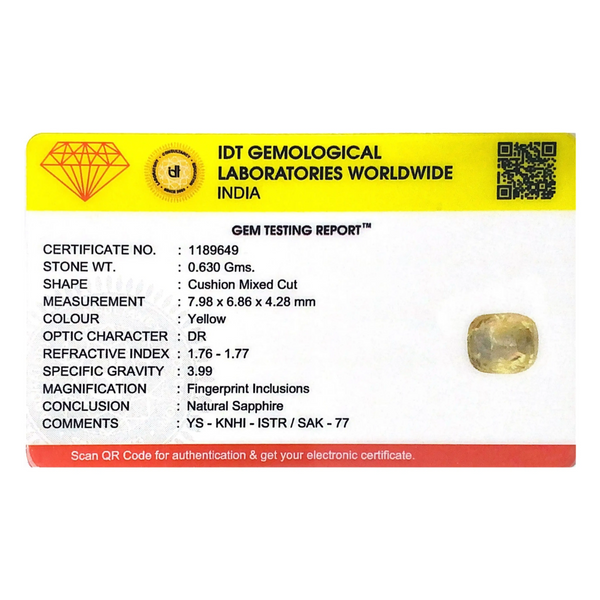 Yellow Sapphire - 3.15 Carat