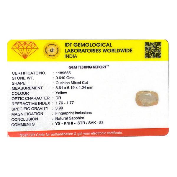Yellow Sapphire - 3.05 Carat