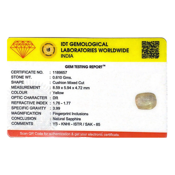 Yellow Sapphire - 3.05 Carat