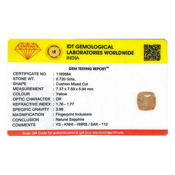 Yellow Sapphire - 3.6 Carat