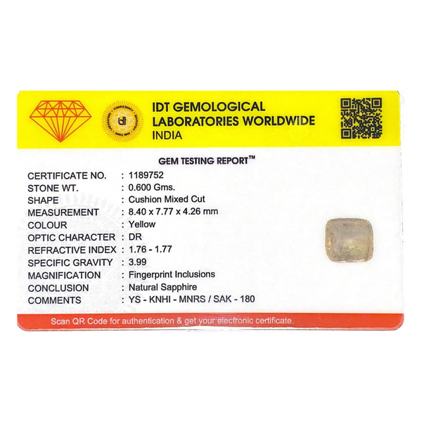 Yellow Sapphire - 3 Carat