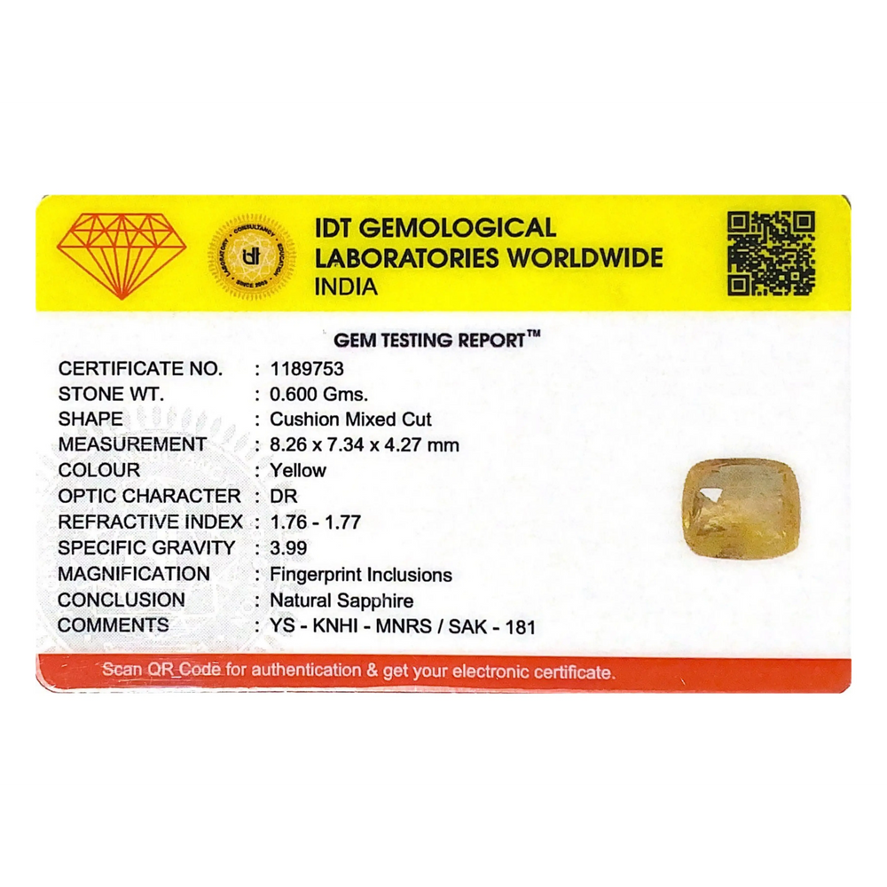 Yellow Sapphire - 3 Carat
