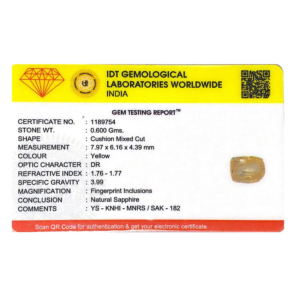 Yellow Sapphire - 3 Carat