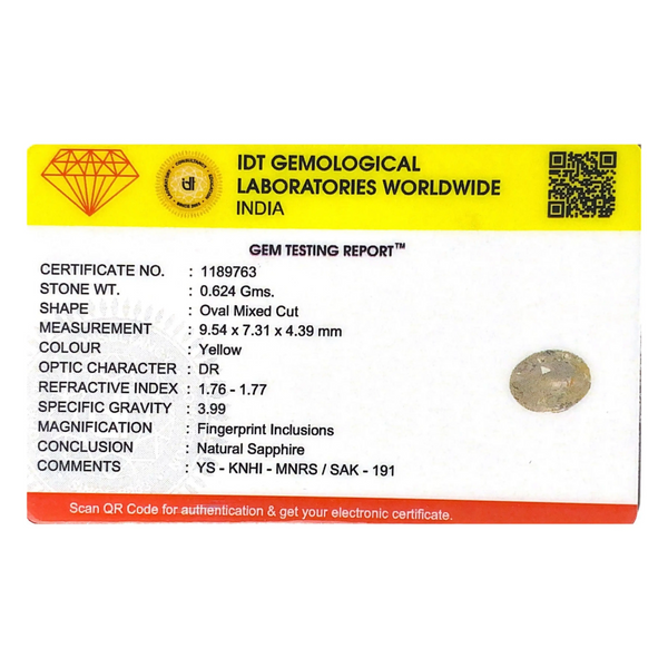 Yellow Sapphire - 3.12 Carat