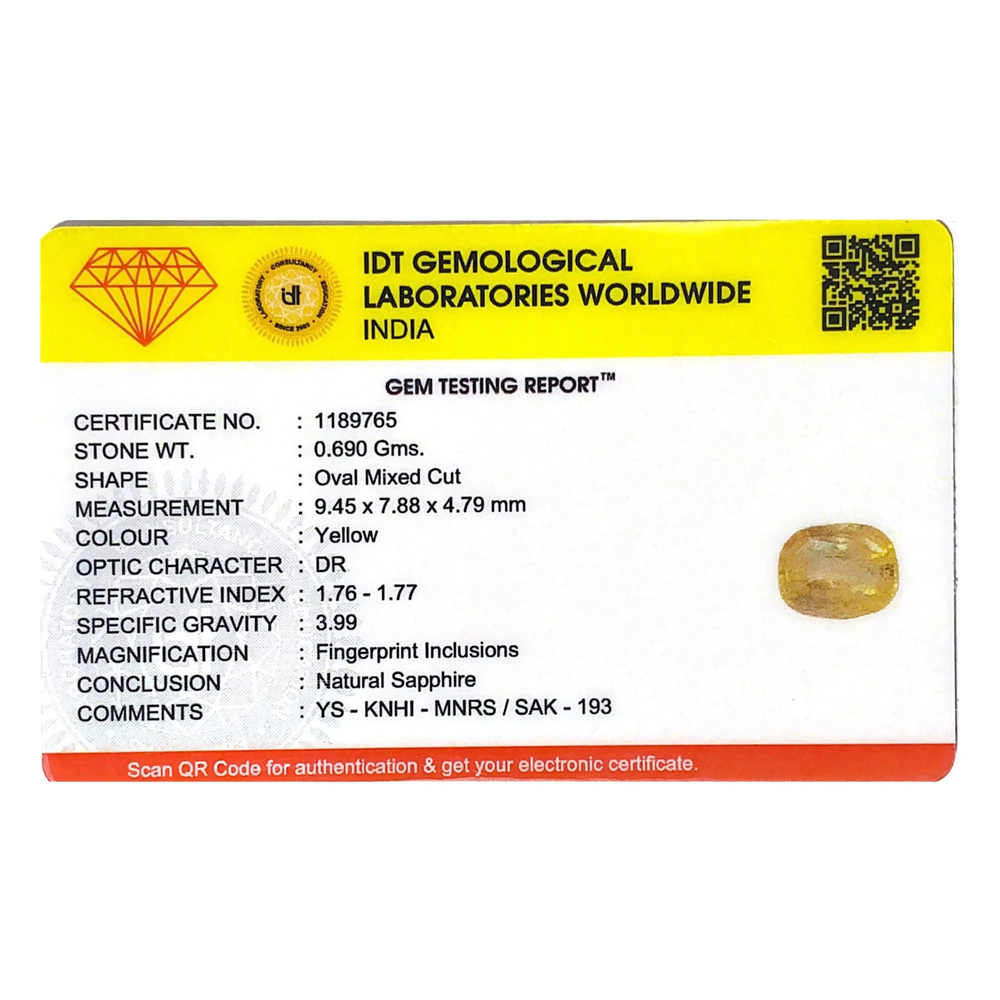 Yellow Sapphire - 3.45 Carat