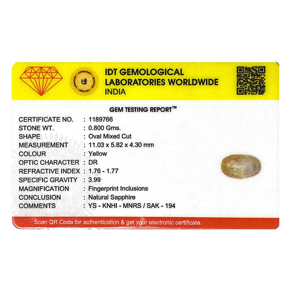 Yellow Sapphire - 4 Carat