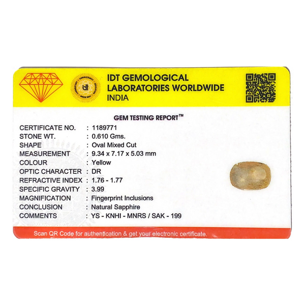 Yellow Sapphire - 3.05 Carat