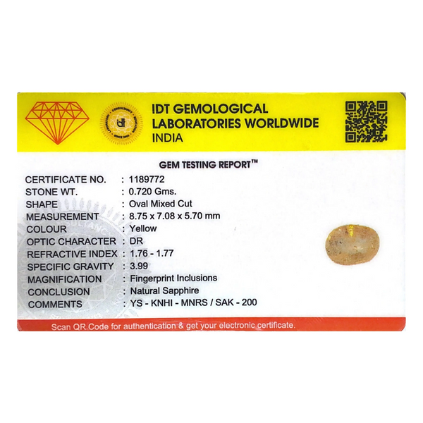 Yellow Sapphire - 3.6 Carat