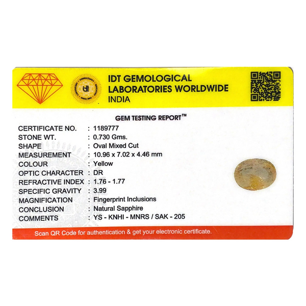 Yellow Sapphire - 3.65 Carat