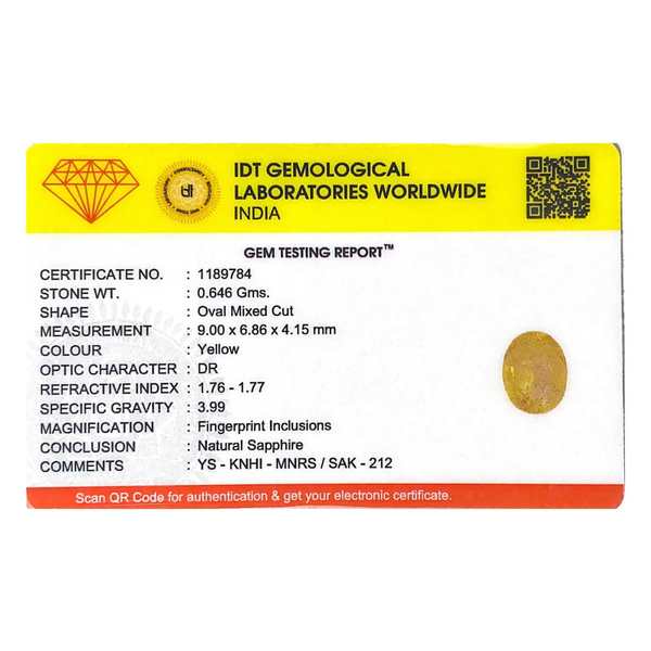 Yellow Sapphire - 3.23 Carat