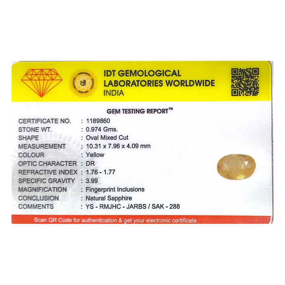 Yellow Sapphire - 4.87 Carat