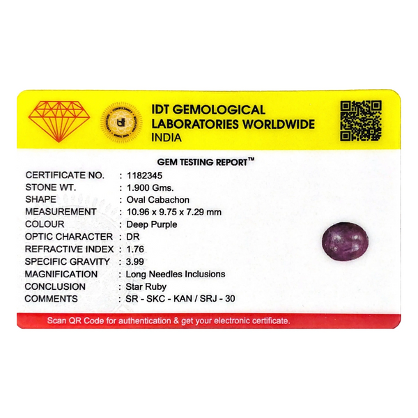 Star Ruby - 9.5 Carat