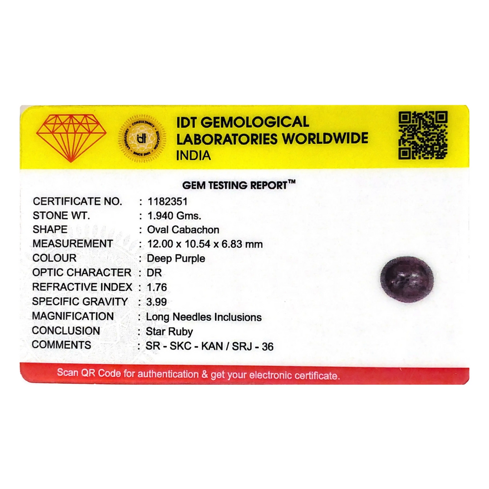 Star Ruby - 9.7 Carat