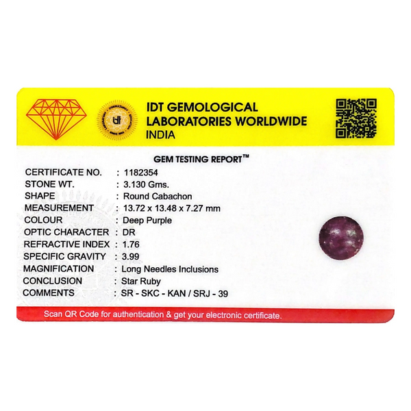 Star Ruby - 15.65 Carat