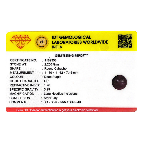 Star Ruby - 11.25 Carat