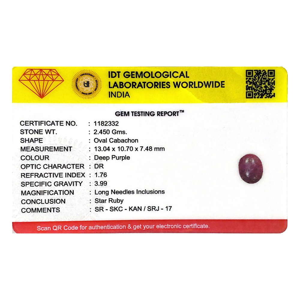 Star Ruby - 12.25 Carat