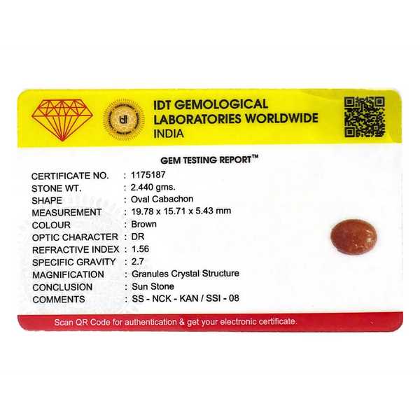 Sun Stone - 12.2 Carat - Pramogh