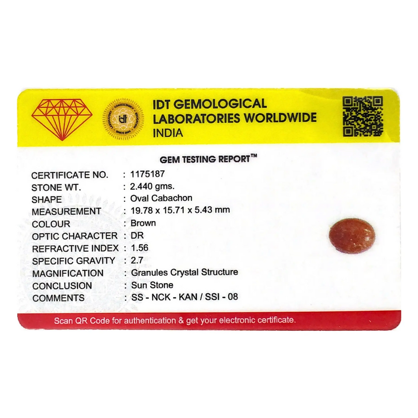 Sun Stone - 12.2 Carat - Pramogh