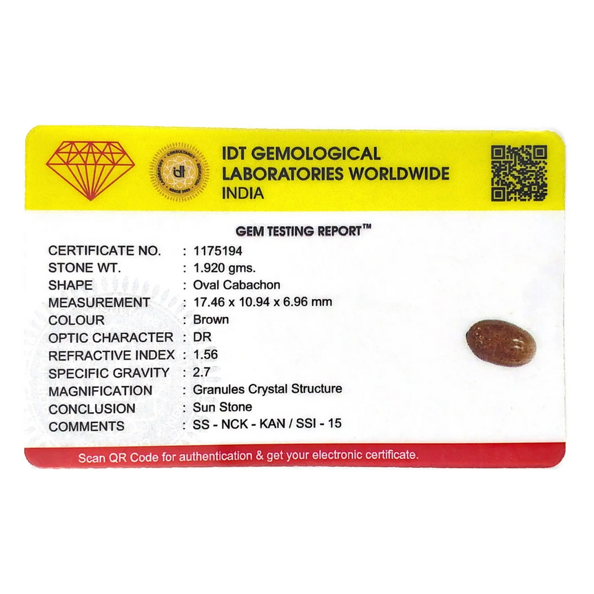 Sun Stone - 9.6 Carat - Pramogh