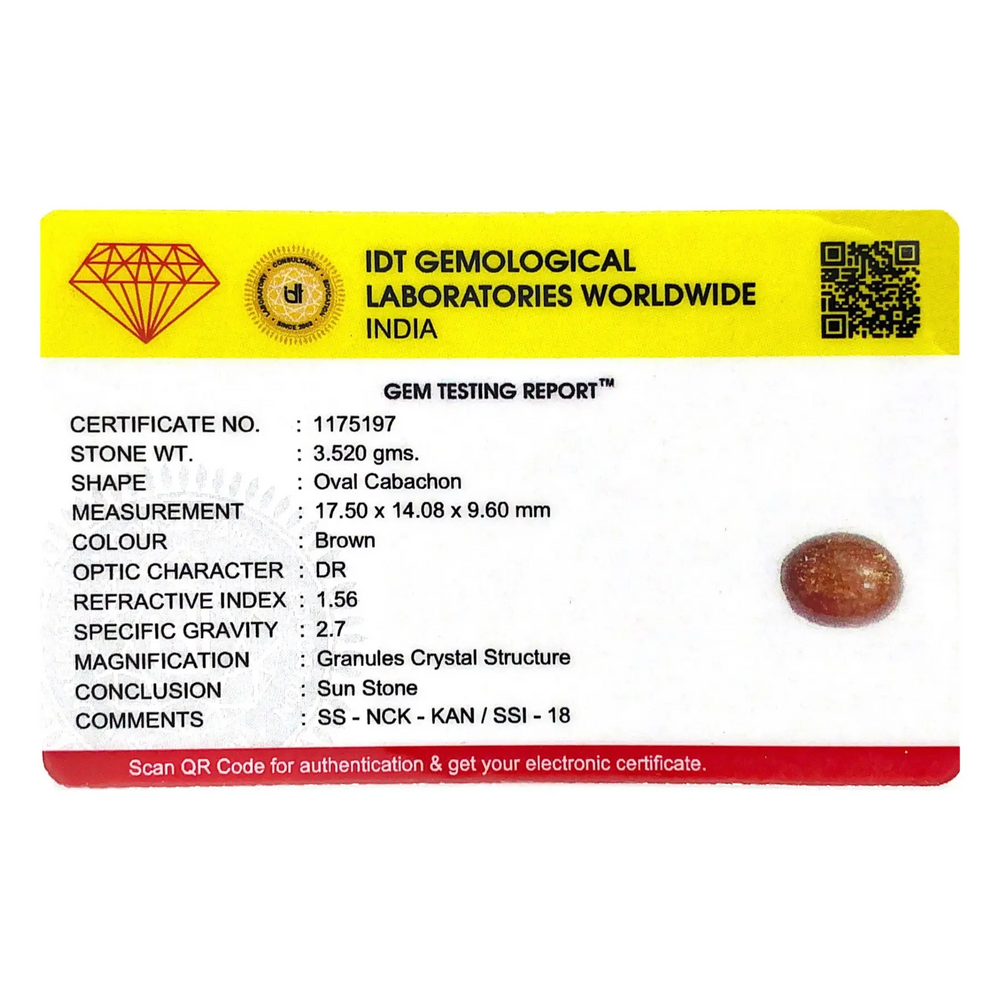 Sun Stone - 17.6 Carat - Pramogh