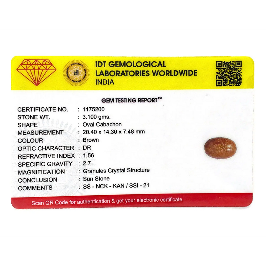 Sun Stone - 15.5 Carat - Pramogh