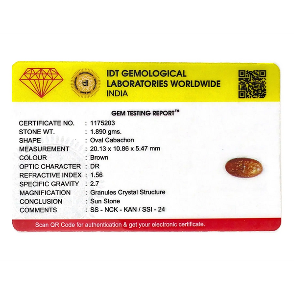 Sun Stone - 9.45 Carat - Pramogh