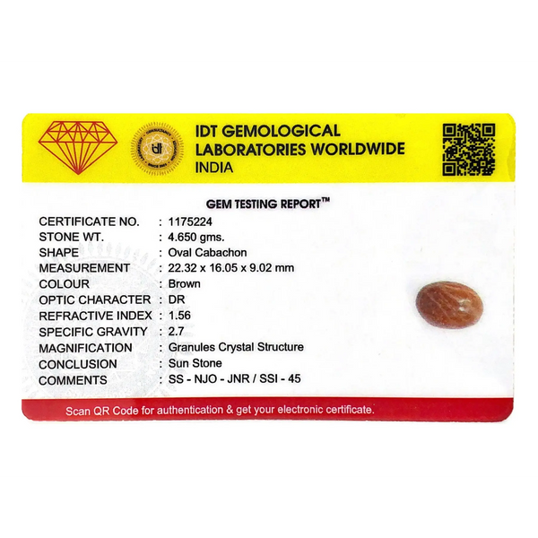 Sun Stone - 23.25 Carat - Pramogh