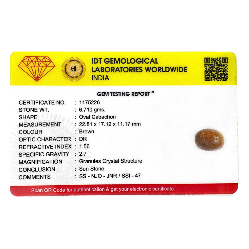Sun Stone - 33.55 Carat - Pramogh