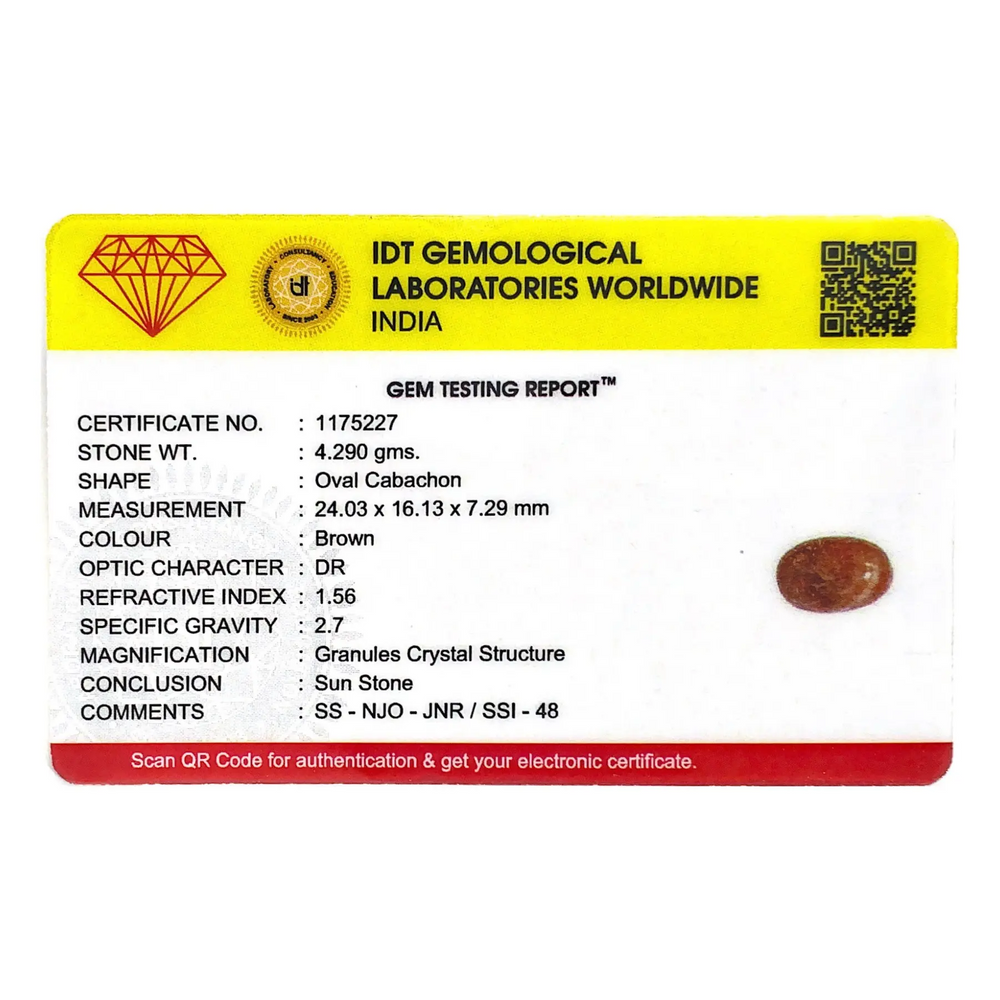 Sun Stone - 21.45 Carat - Pramogh