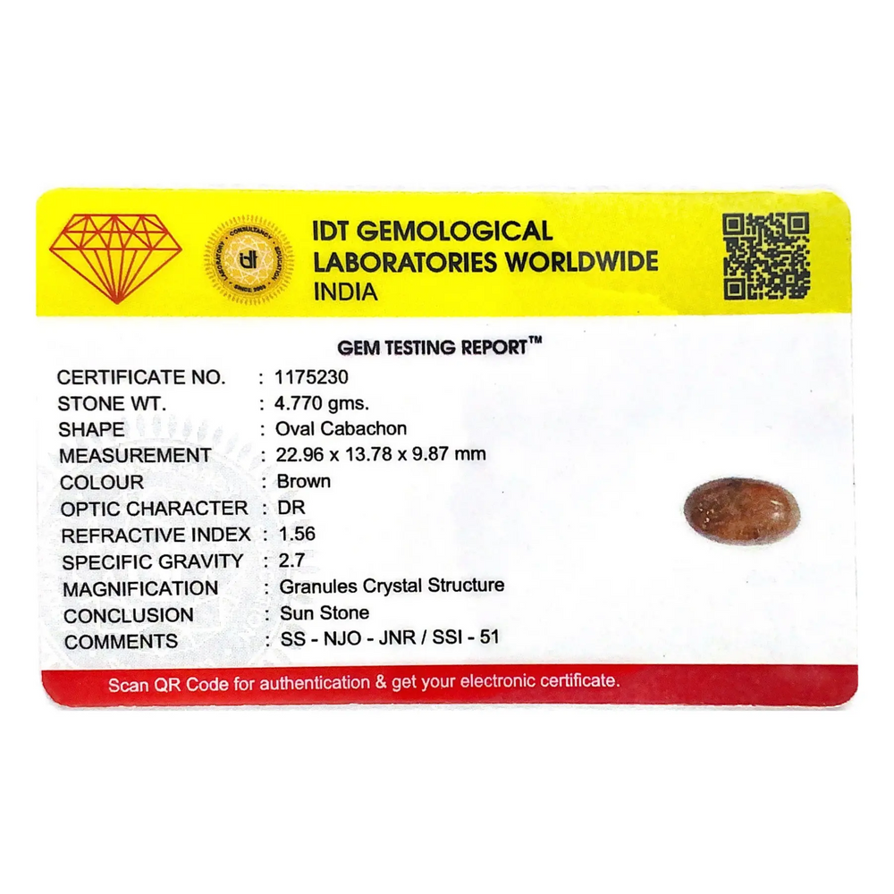 Sun Stone - 23.85 Carat - Pramogh