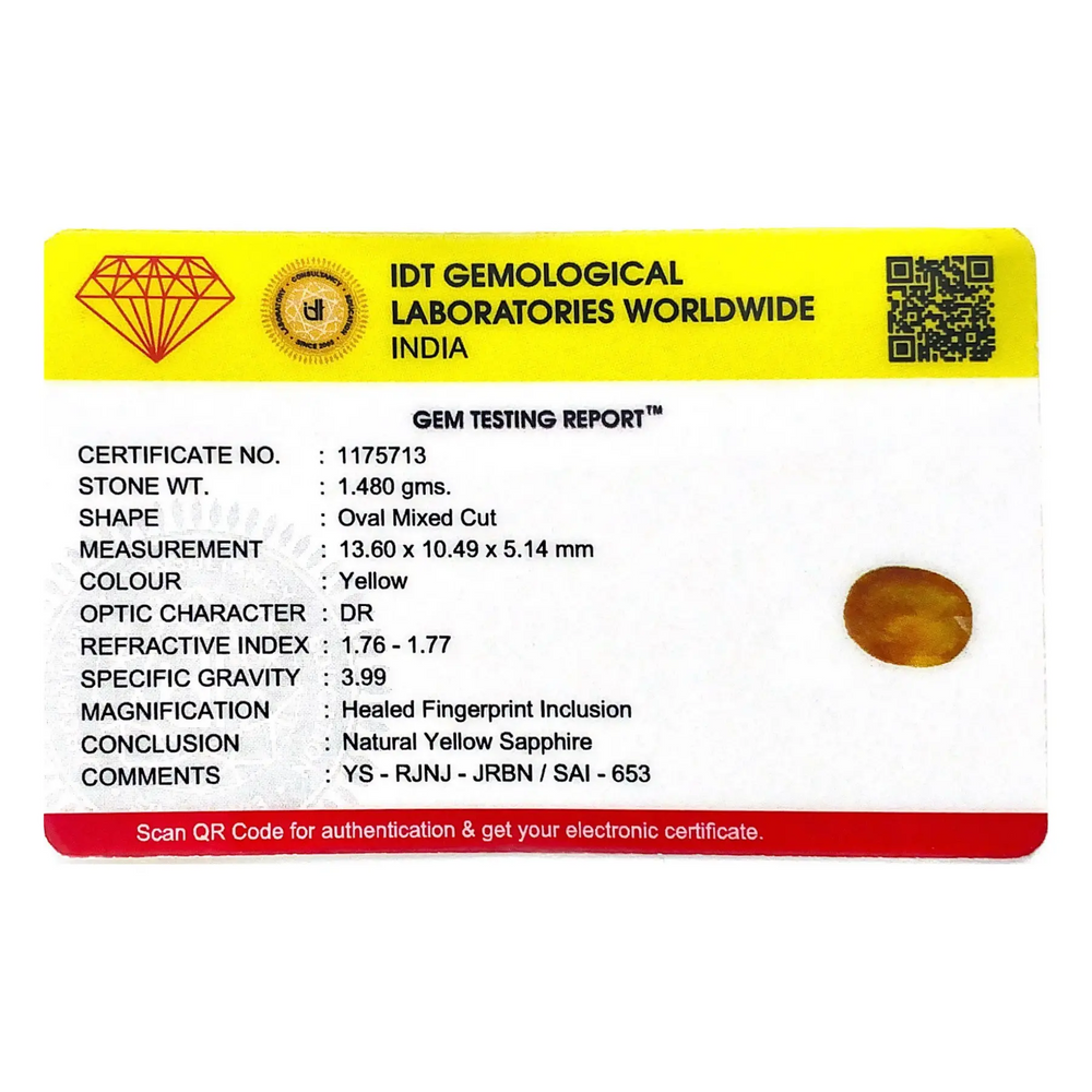 Yellow Sapphire - 7.4 Carat - Pramogh