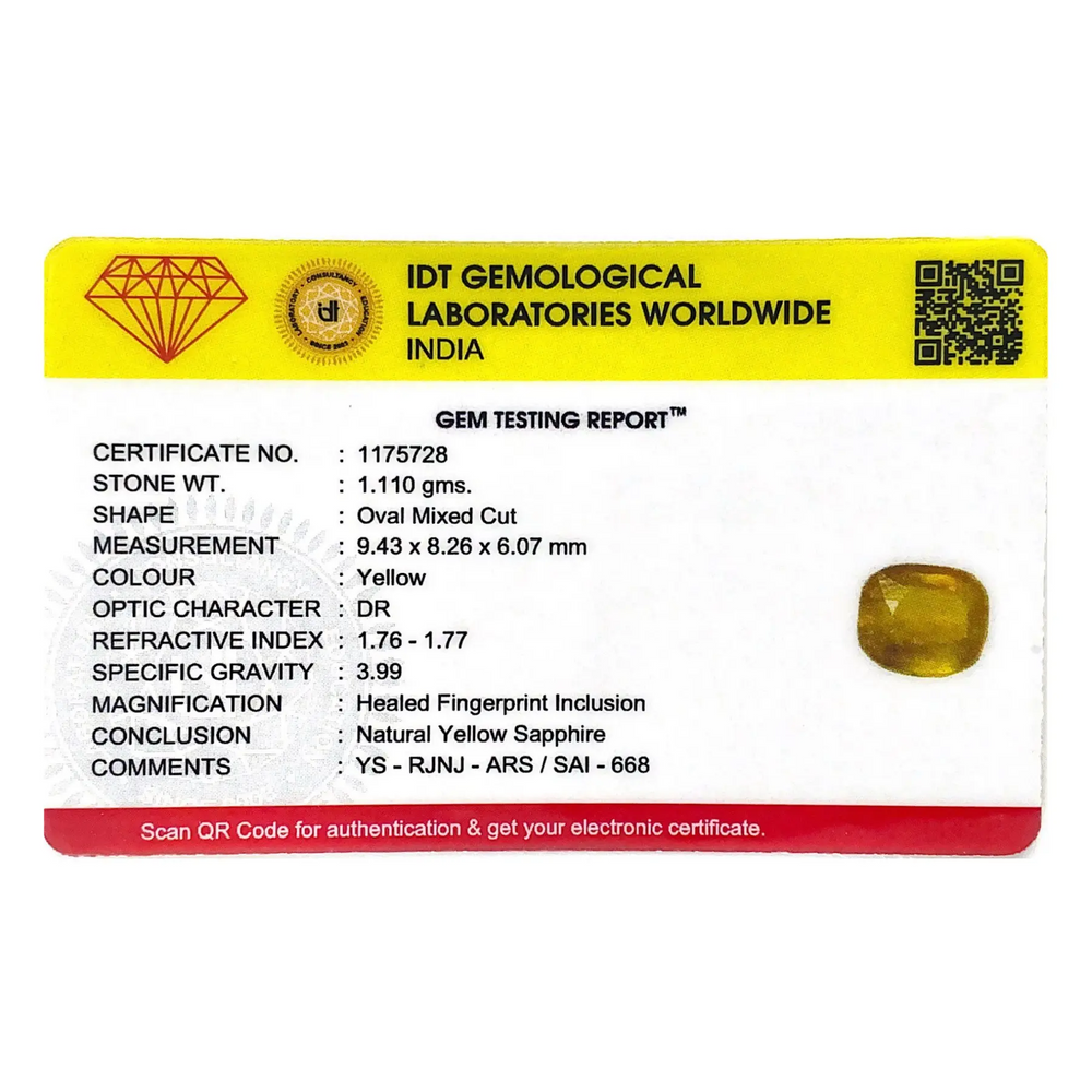 Yellow Sapphire - 5.55 Carat - Pramogh