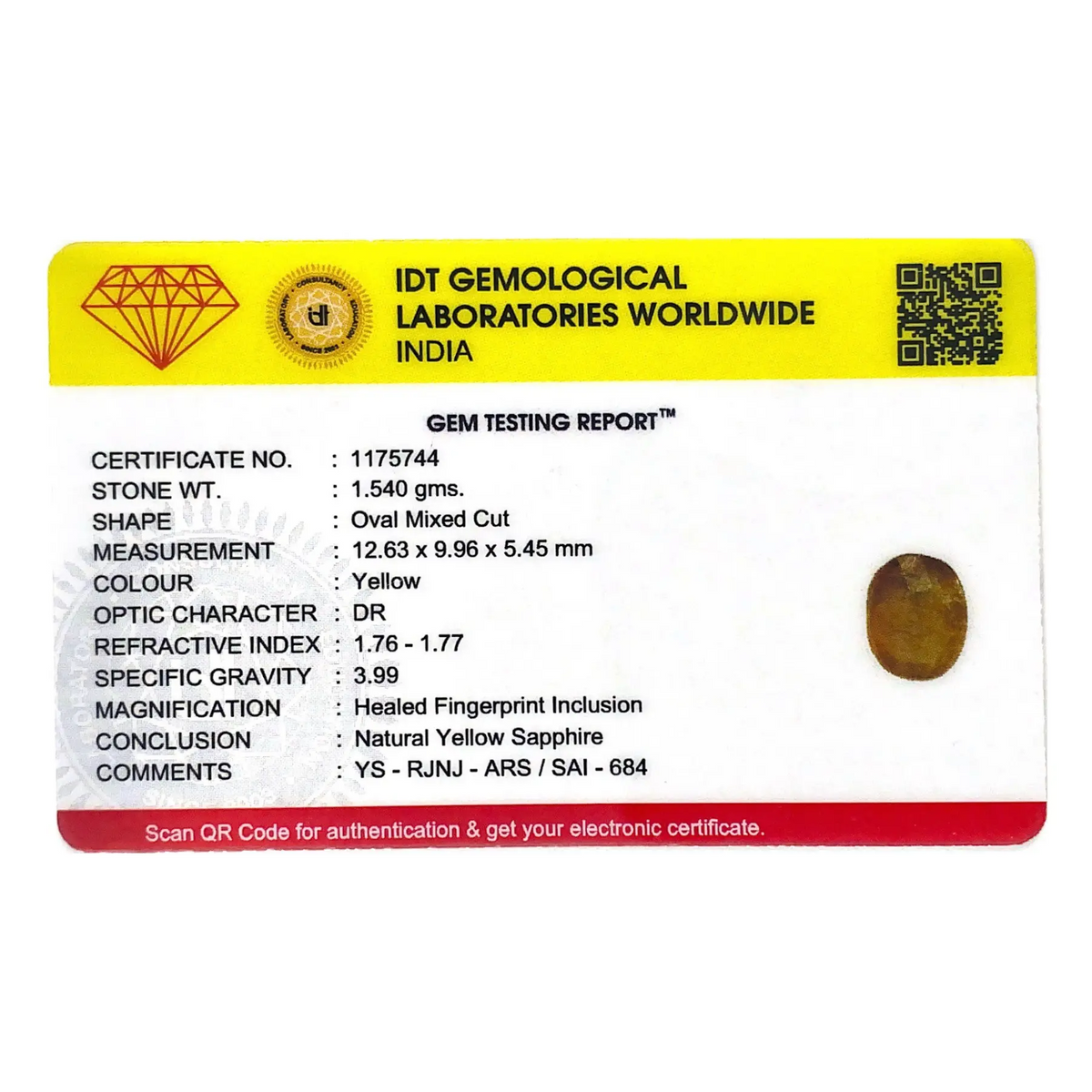 Yellow Sapphire - 7.7 Carat - Pramogh