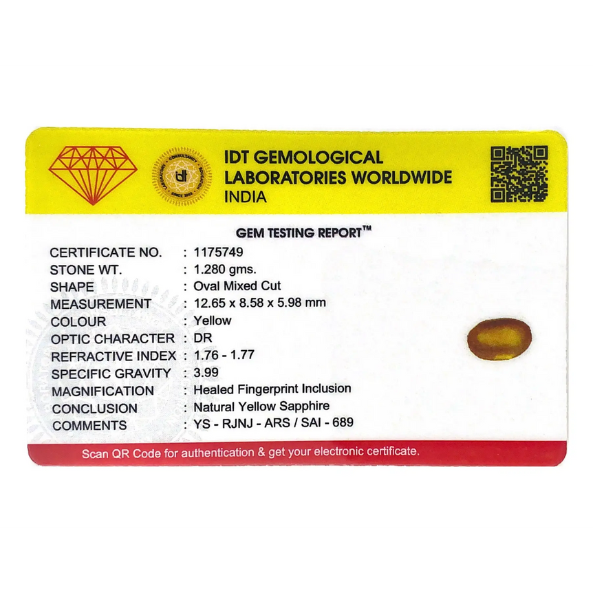 Yellow Sapphire - 6.4 Carat - Pramogh