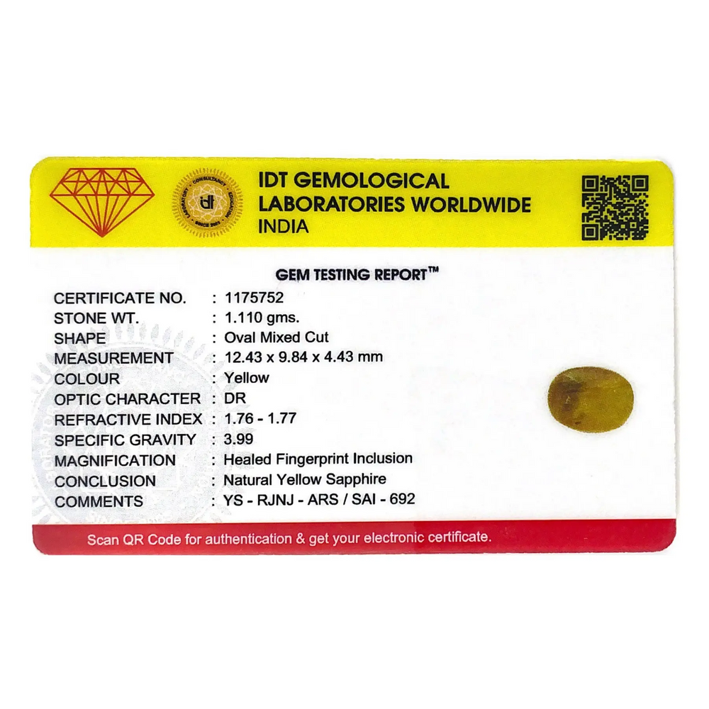 Yellow Sapphire - 5.55 Carat - Pramogh