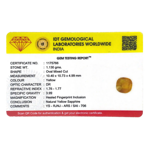 Yellow Sapphire - 5.65 Carat - Pramogh