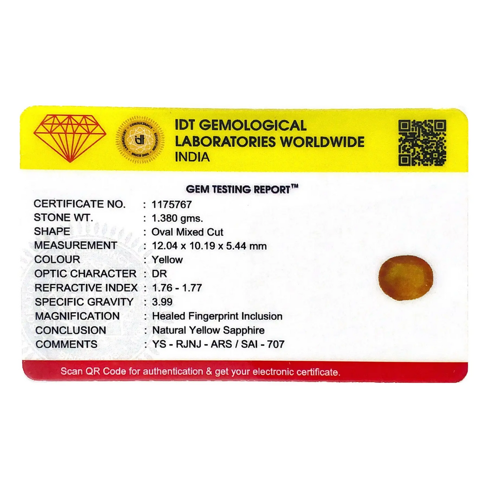 Yellow Sapphire - 6.9 Carat - Pramogh