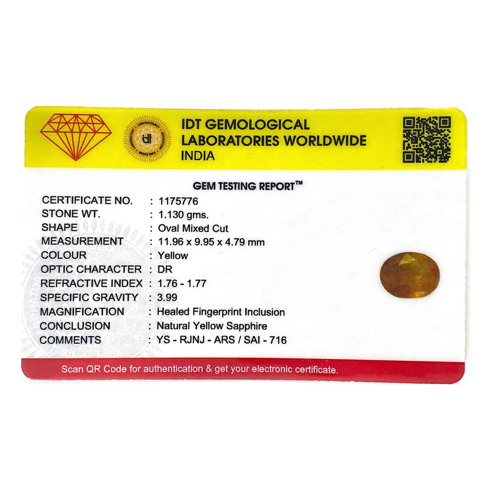 Yellow Sapphire - 5.65 Carat - Pramogh