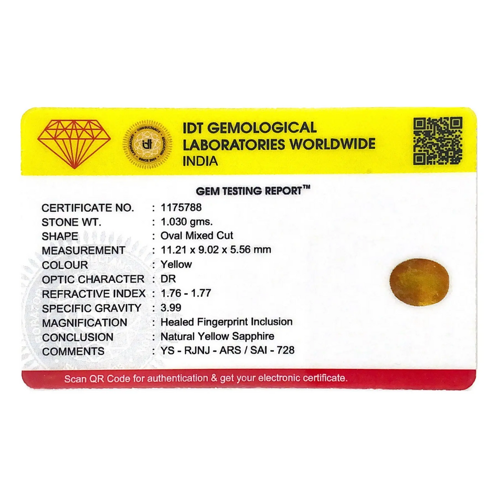 Yellow Sapphire - 5.15 Carat - Pramogh