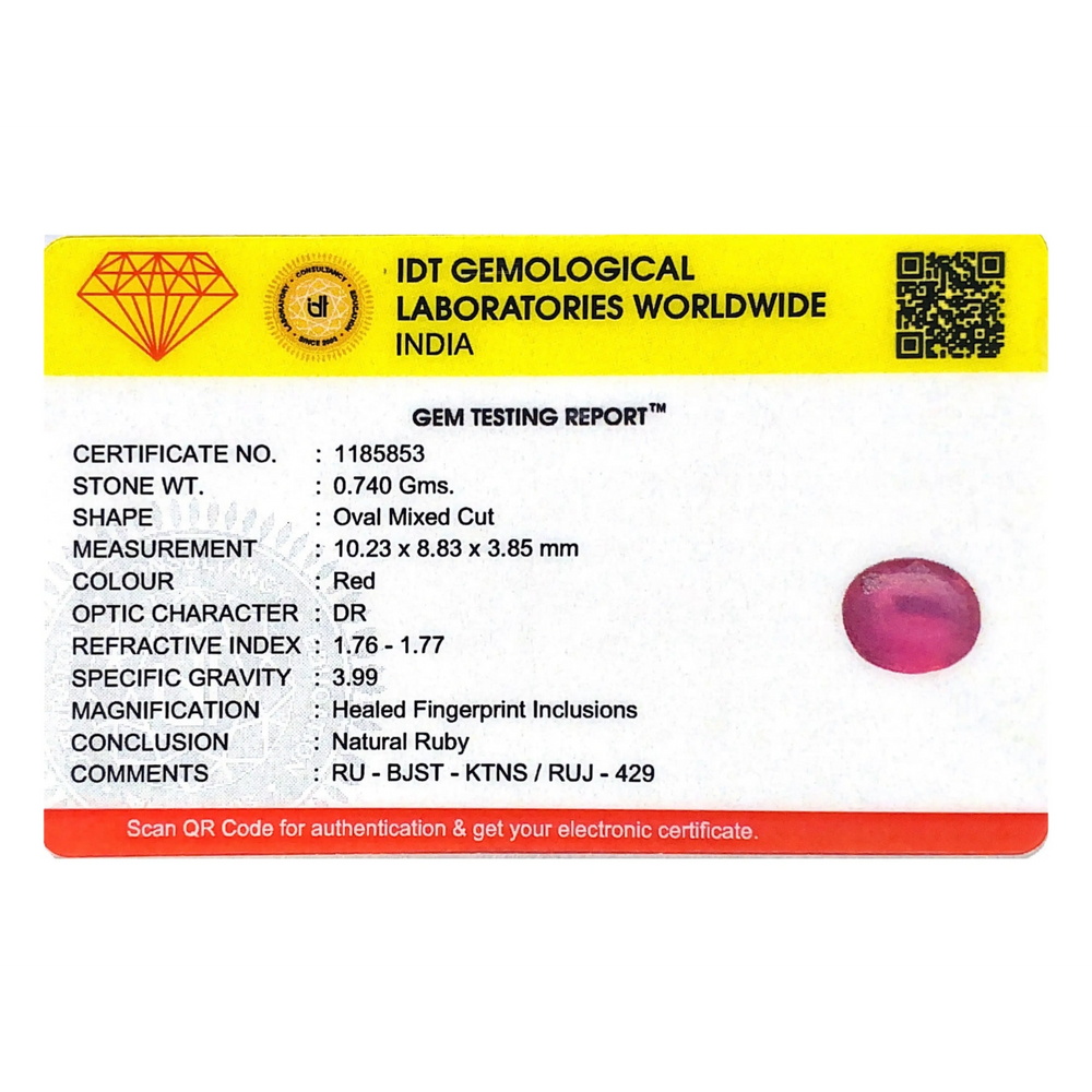 Ruby - 3.7 Carat - Pramogh