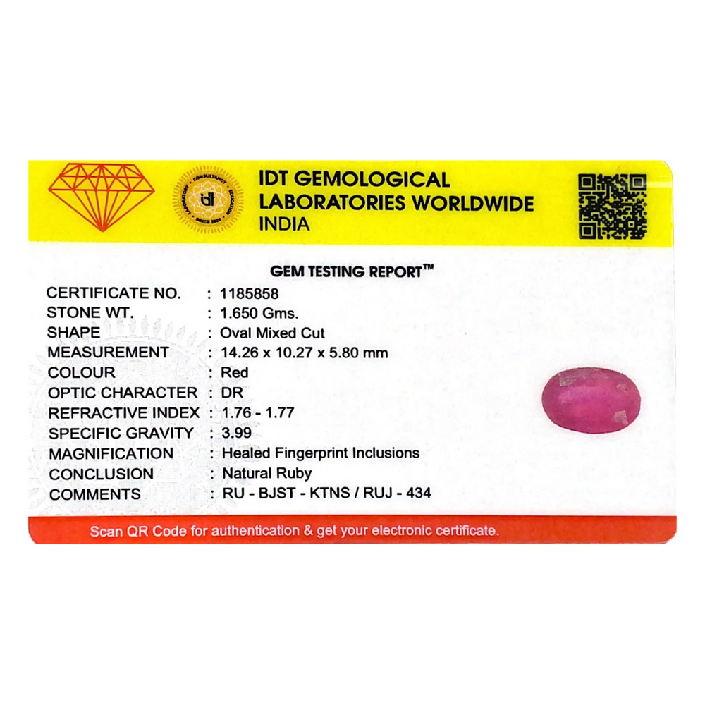 Ruby - 8.25 Carat - Pramogh