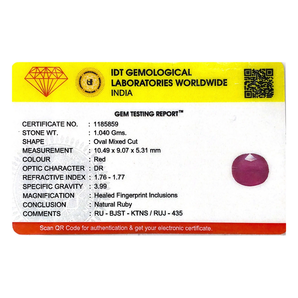 Ruby - 5.2 Carat - Pramogh