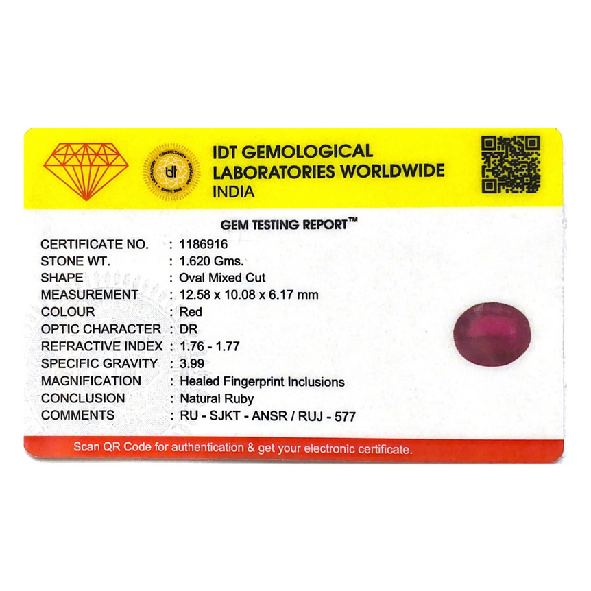 Ruby - 8.1 Carat - Pramogh
