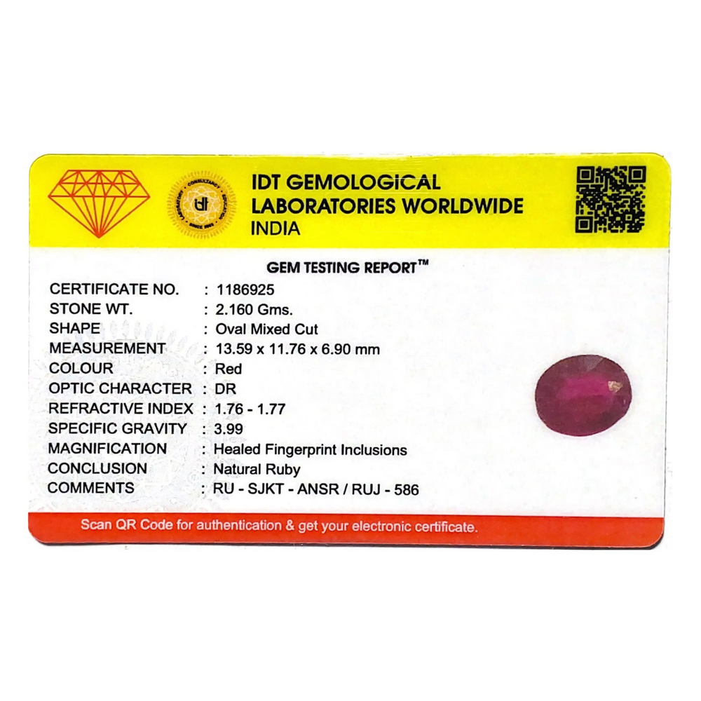 Ruby - 10.8 Carat - Pramogh