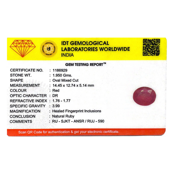 Ruby - 9.75 Carat - Pramogh