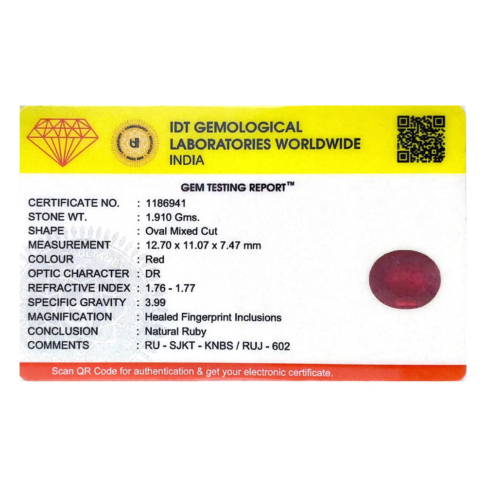 Ruby - 9.55 Carat - Pramogh