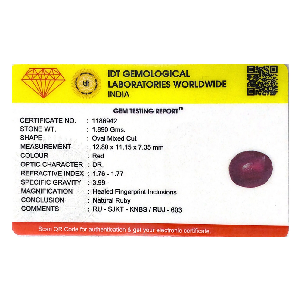 Ruby - 9.45 Carat - Pramogh