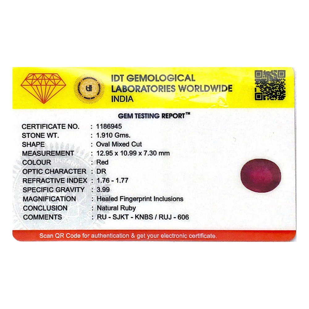 Ruby - 9.55 Carat - Pramogh